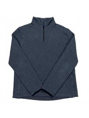 J Crew Mens Quilted 1/4 Zip Fleece Pullover Gray Size Medium